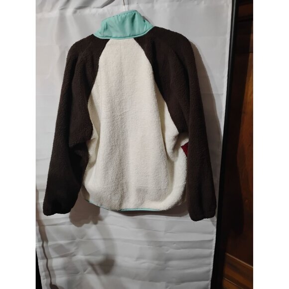 No brand name lg pullover fleece top jacket color block soft pockets LB 199 - Picture 5 of 6